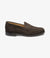 LOAKE Imperial Classic Penny Loafer - Dark Brown Suede - Side View