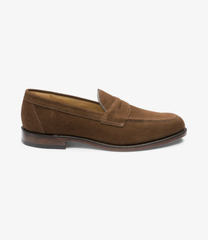 LOAKE Imperial Classic Penny Loafer - Brown Suede - Side View