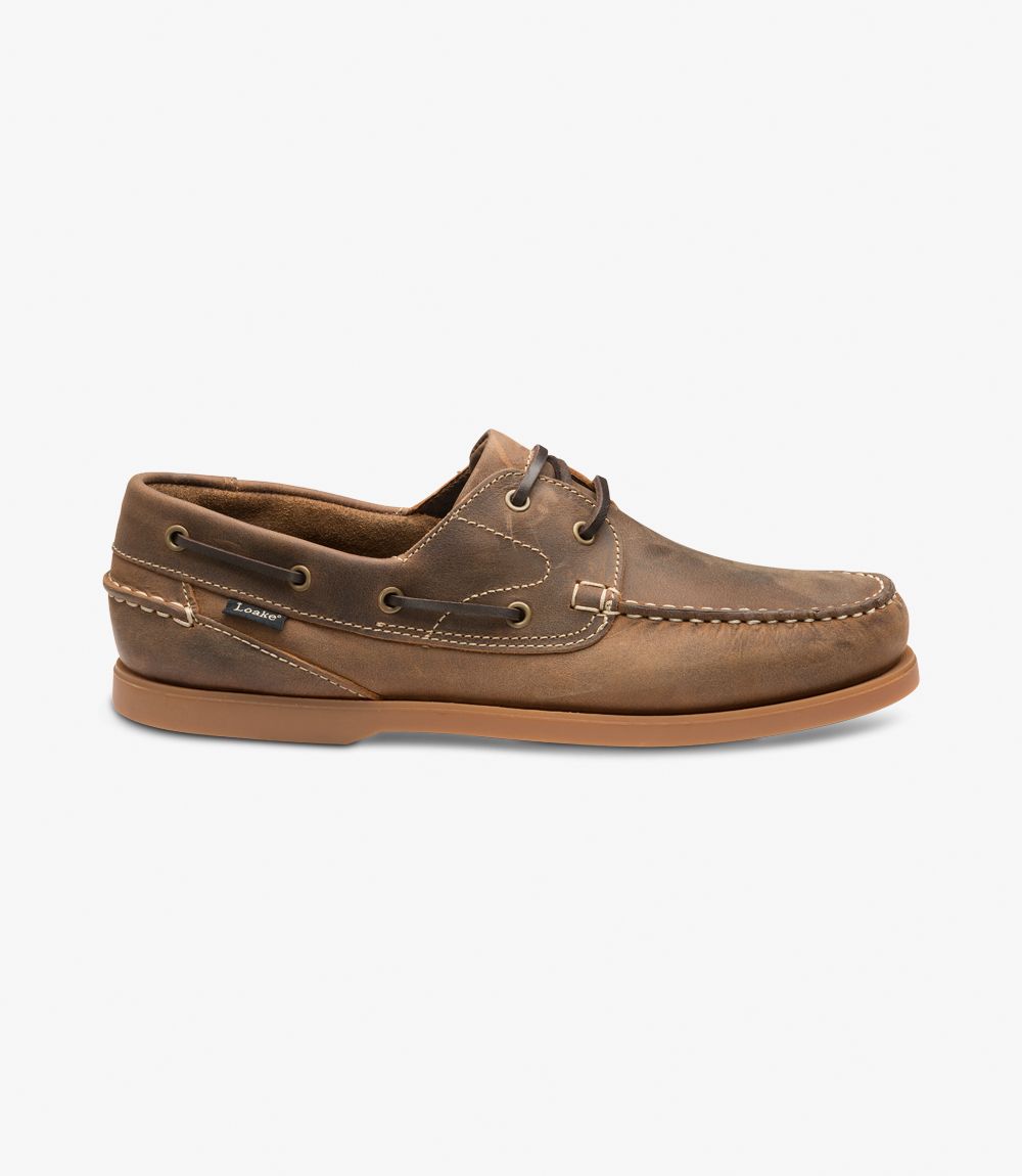 LOAKE Lymington -  Lace up Moccasin shoe- Brown Oiled Nubuck