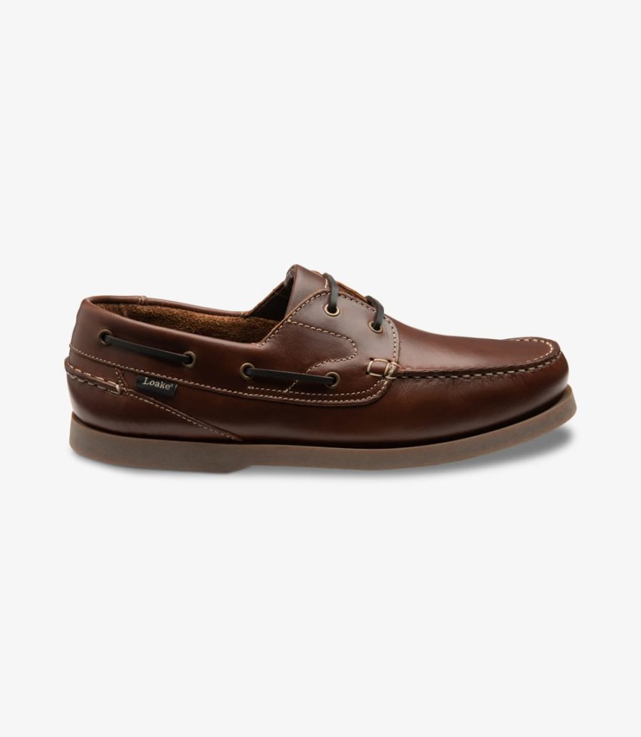 LOAKE Lymington -  Lace up maccasin shoe - Brown waxy leather