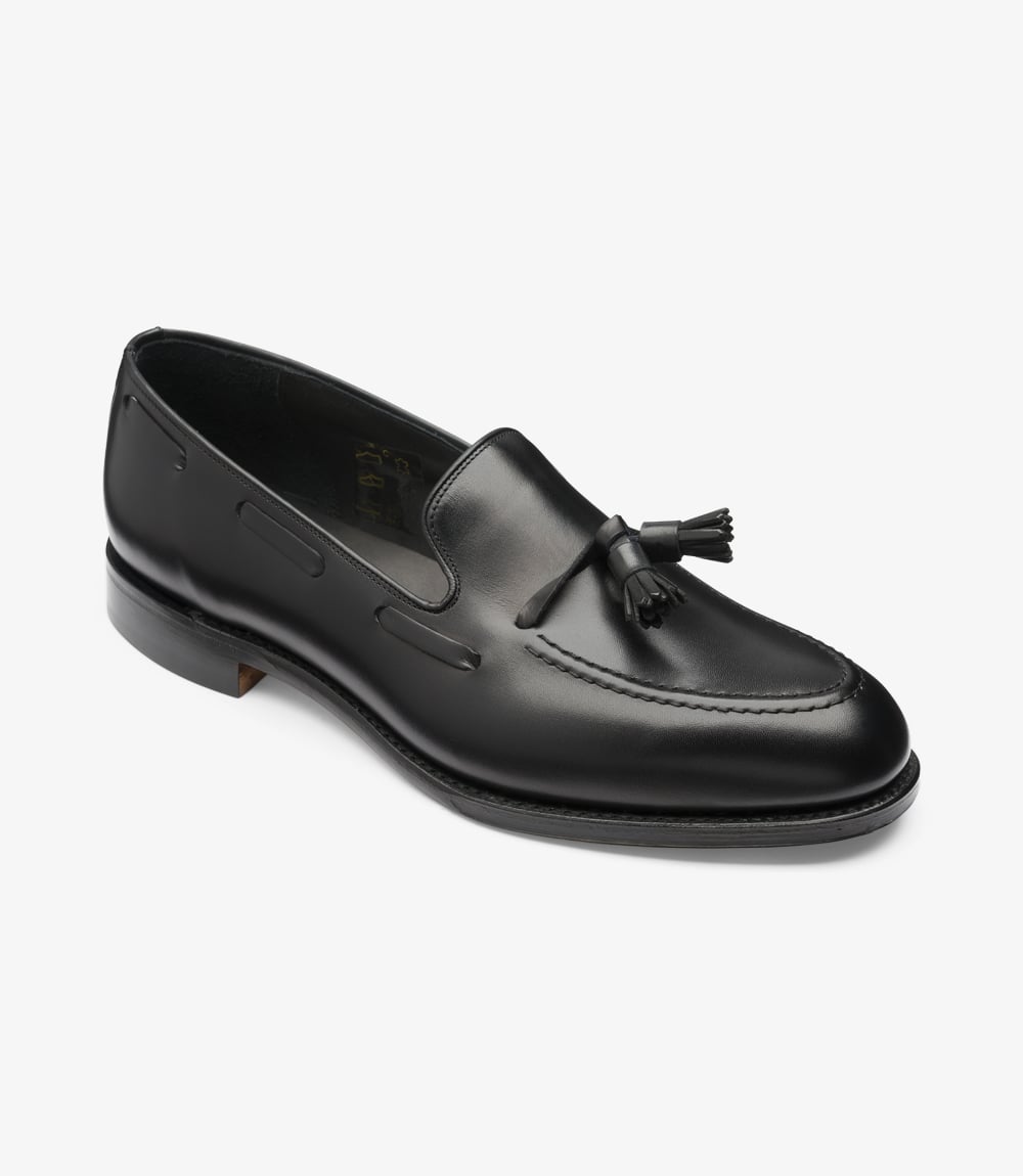 LOAKE - Russell Tasselled Loafers Calf Shoe - Black - Ninostyle