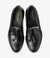LOAKE - Russell Tasselled Loafers Calf Shoe - Black - Top View