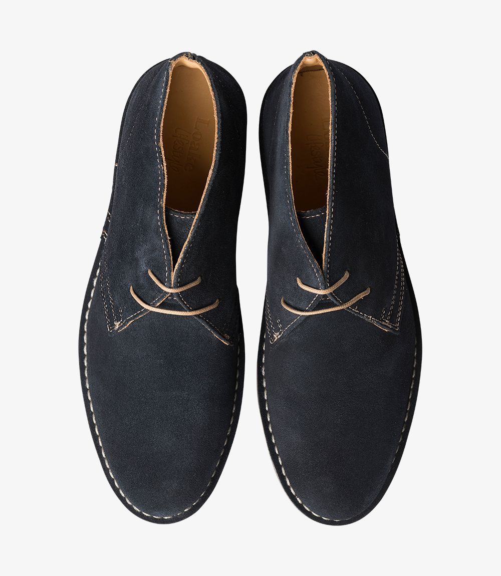 LOAKE Sahara Desert Boot - Navy Suede