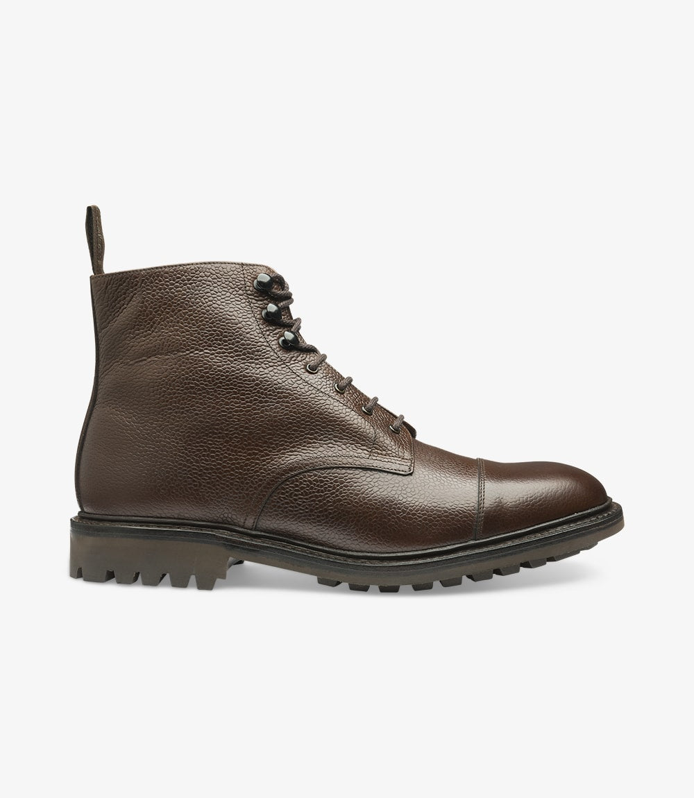 LOAKE - Sedbergh Premium Calf Grain Boot - Dark Brown - Side View