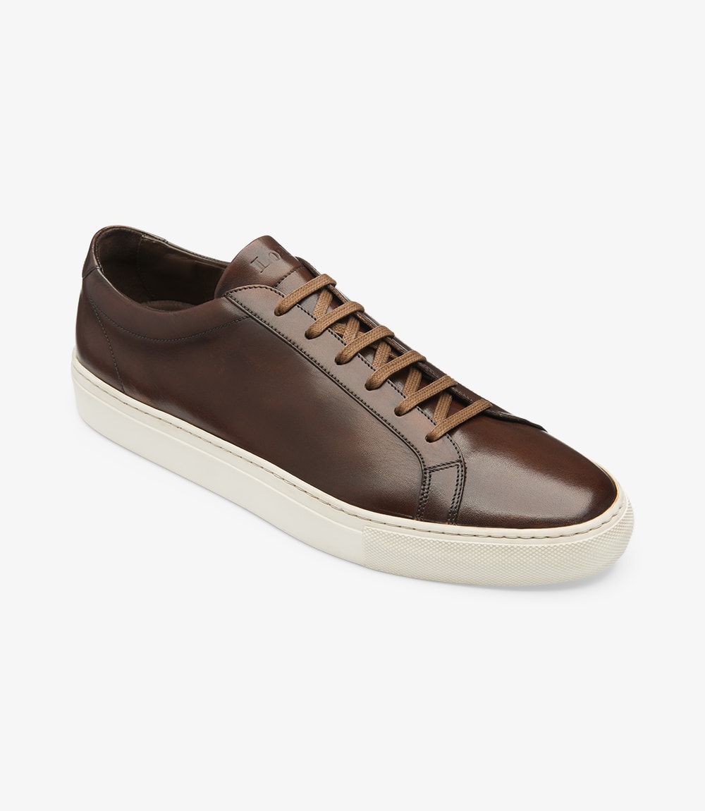 LOAKE  Sprint - Leather Sneakers - Dark Brown- Angle View