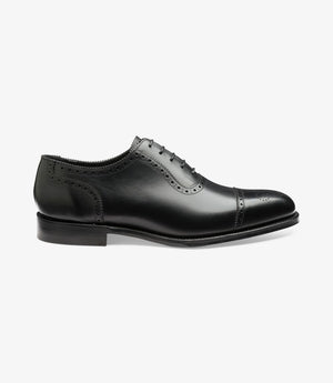 LOAKE Strand- Premium Semi Brogue shoes - BLACK - Side View