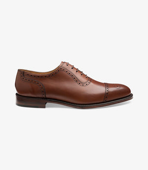 LOAKE Strand- Premium Semi Brogue shoes - MAHOGANY - Side View
