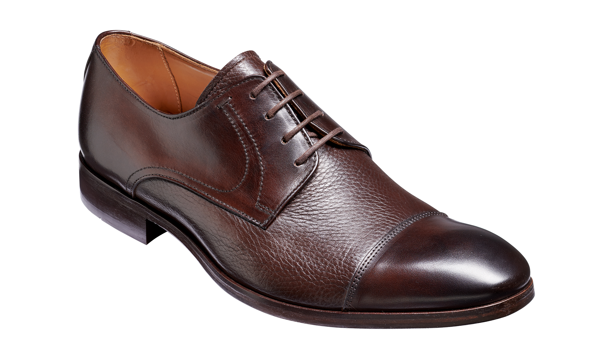 Barker Southwold Toe-Cap Shoe -  Dark Brown Calf / Deerskin