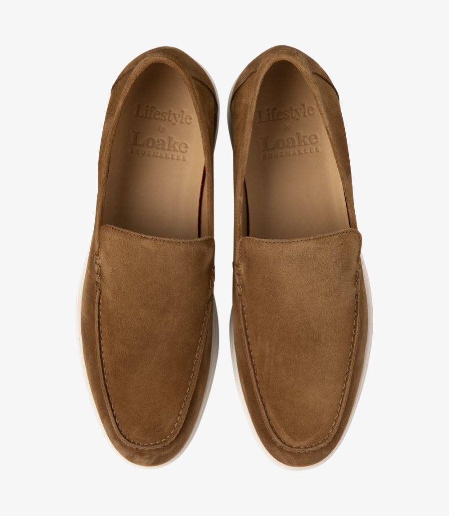 LOAKE Tuscany Suede Loafers - Chestnut Brown