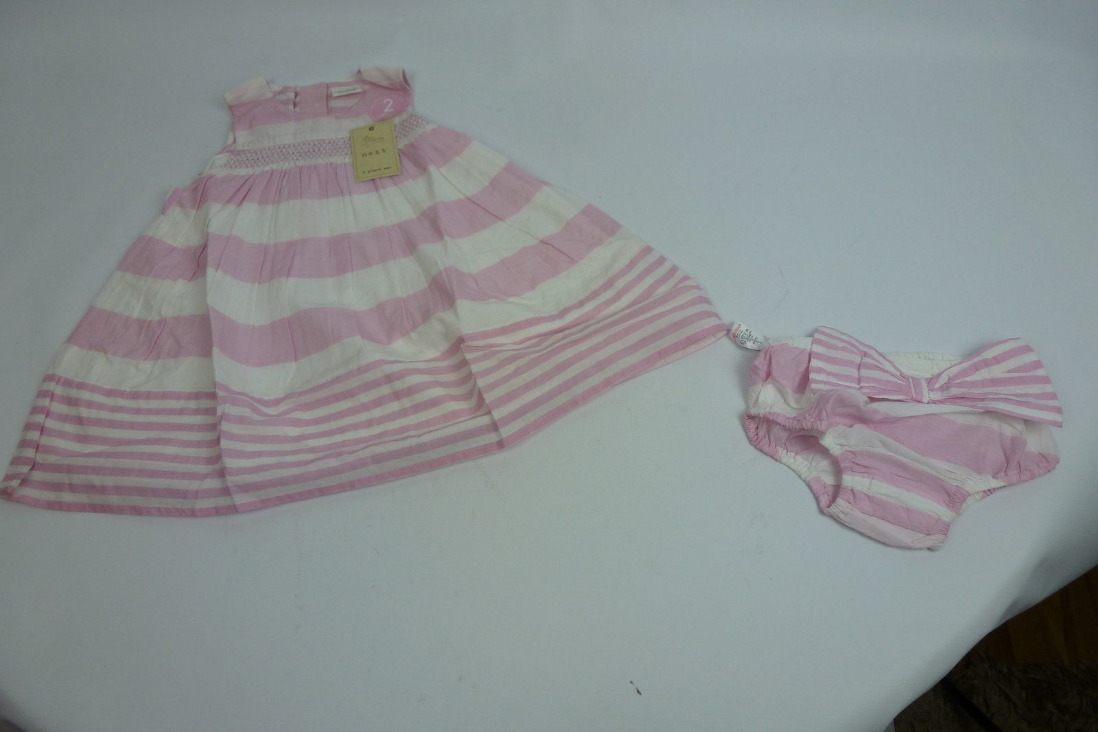 Next Baby dress   - Pink Striped - Ninostyle