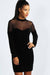 Black Velvet Sweetheart Neck Bodycon Dress - Ninostyle