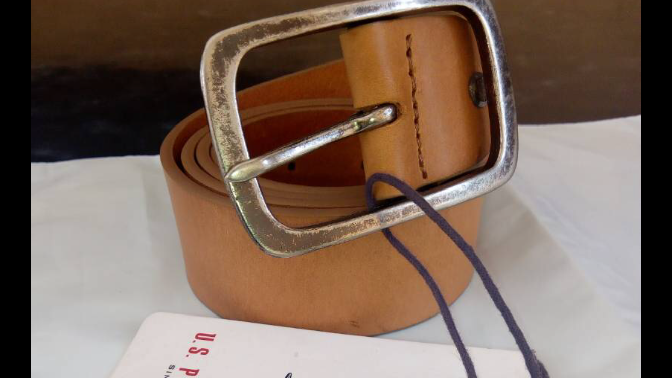 U.S. POLO Men's Leather Belt - Tan - Ninostyle