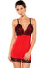 Stretch Red Chemise Lace-up Back - Ninostyle