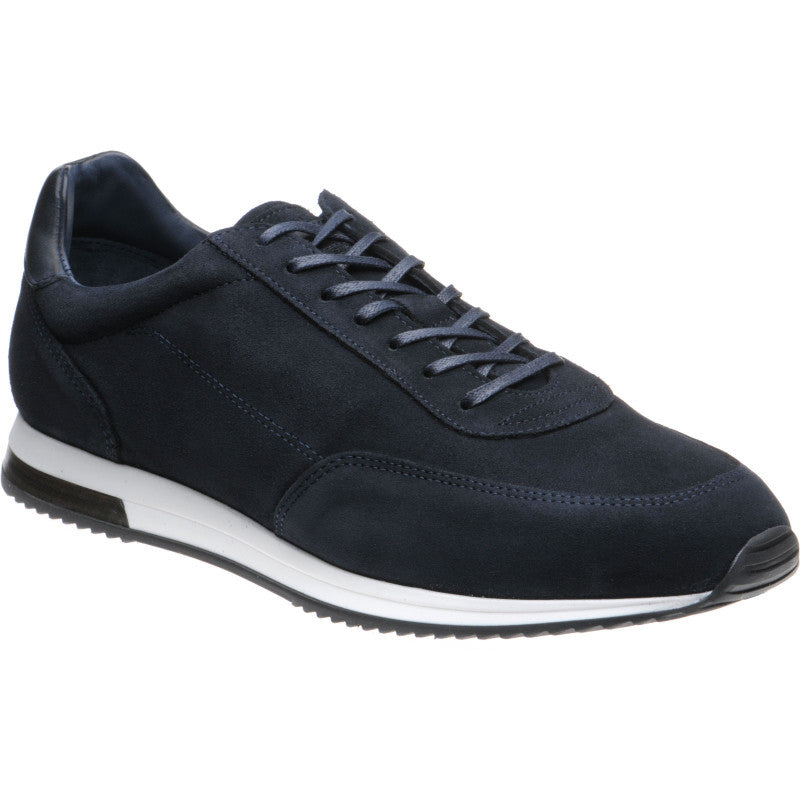 LOAKE  Bannister - Leather Sneakers - Navy Suede- Angle View