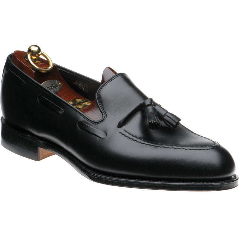 LOAKE - Russell Tasselled Loafers Calf Shoe - Black - Ninostyle