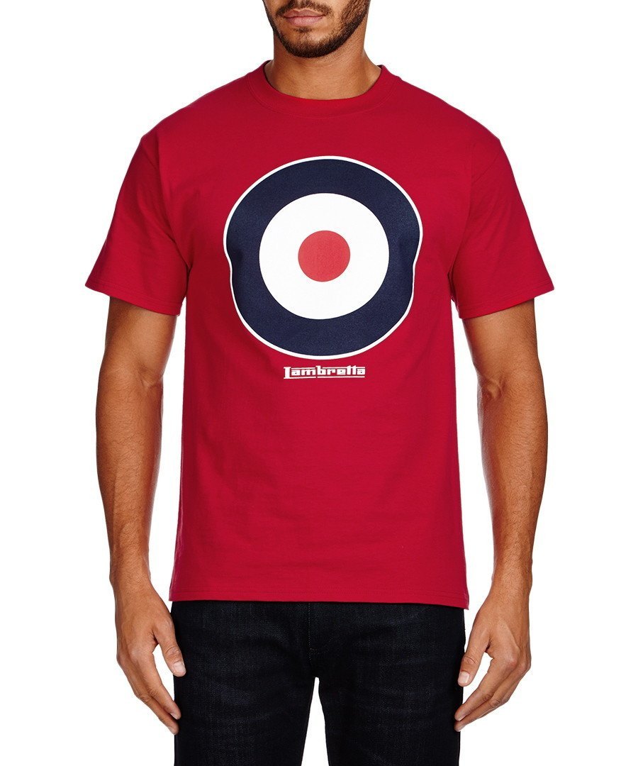 Lambretta Mens T Shirt Target Design - Deep Red - Ninostyle