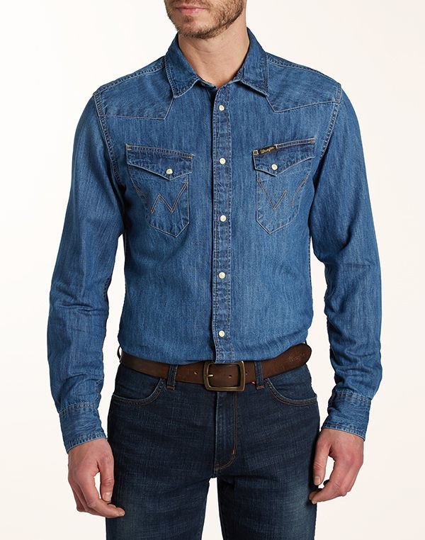 WRANGLER - CITY WESTERN SHIRT - Indigo - Slim Fit - Ninostyle