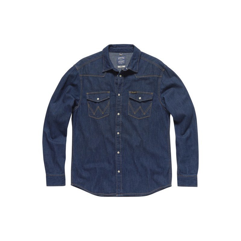 WRANGLER - CLASSIC WESTERN SHIRT - Dark Indigo - Casual Fit - Ninostyle