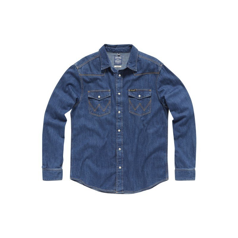 WRANGLER - CLASSIC WESTERN SHIRT - Indigo - Casual Fit - Ninostyle