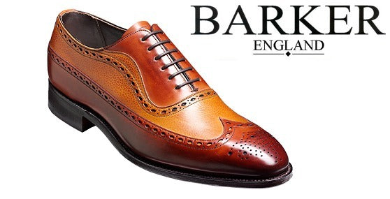 Barker Rochester Brogue wingtip - Rosewood Calf - Ninostyle