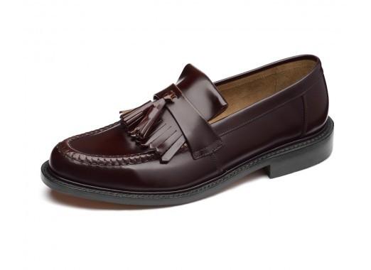 LOAKE Brighton Tassled Loafers Shoe - Burgundy - Ninostyle