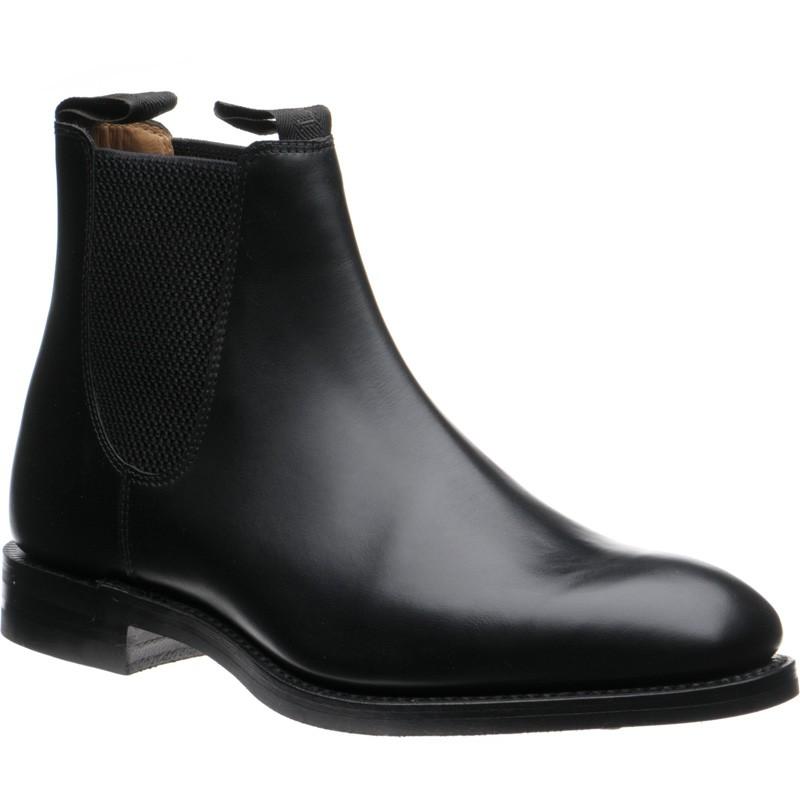 LOAKE Chatsworth Chelsea boot shoe - Black calf - Angle View
