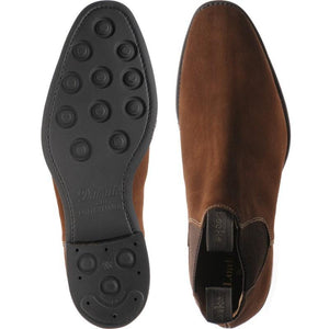 LOAKE Chatsworth Chelsea boot shoe - Brown Suede - Sole/ Top View