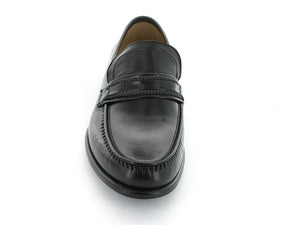 LOAKE Rome Moccasin shoe - Black - Front View