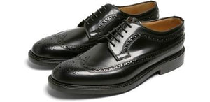 LOAKE Royal Brogue Shoe - Black - Side View