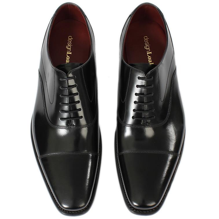 LOAKE Sharp Stylish toe cap Oxford shoe - Black - Side View