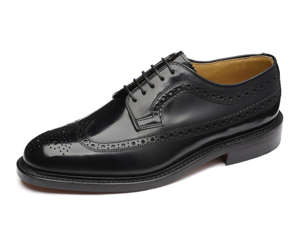 LOAKE Sovereign Classic Brogue Shoe - Black - Ninostyle