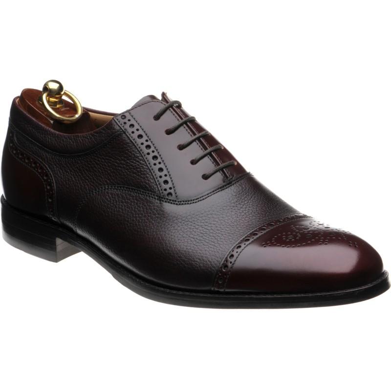 Loake Woodstock Two-Tone Oxford Shoe- Burgundy- Angle View