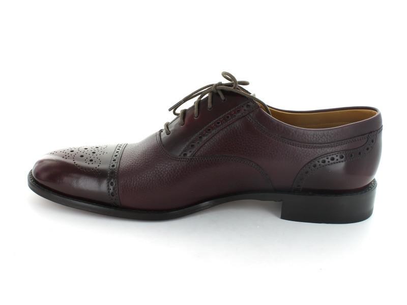 Loake Woodstock Two-Tone Oxford Shoe- Burgundy- Angle View
