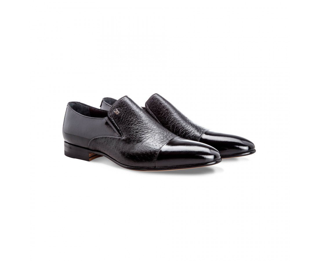 MORESCHI - Metz Calfskin and Peccary leather loafers - Black - Ninostyle
