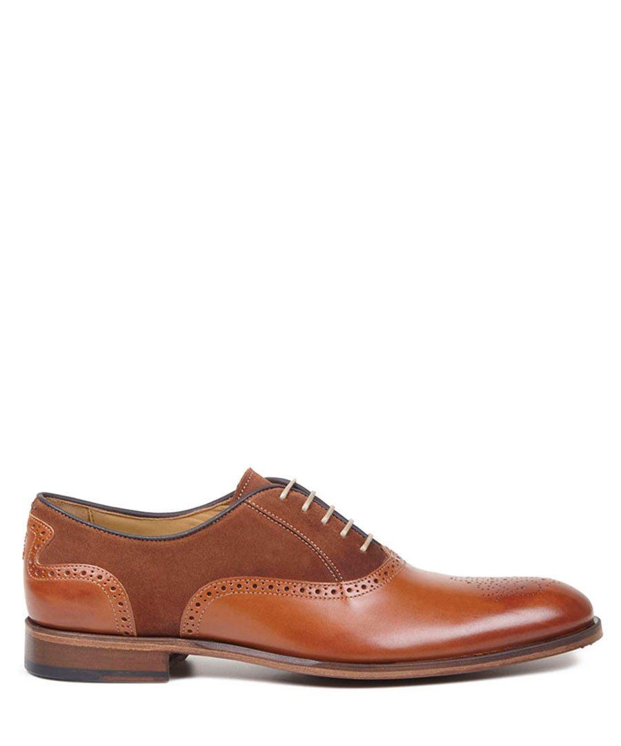 Oliver Sweeney Tondela Leather & Suede Brogue - Chestnut - Ninostyle