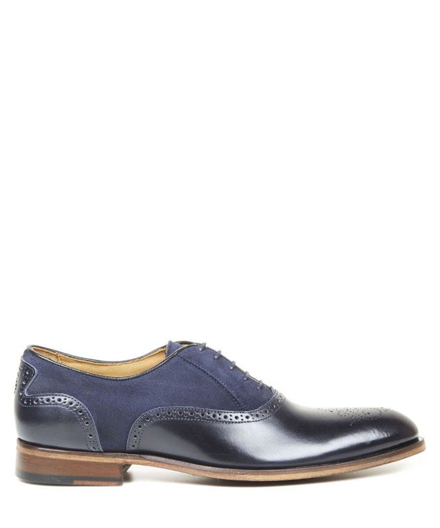 Oliver Sweeney Tondela Leather & Suede Brogue - Navy - Ninostyle