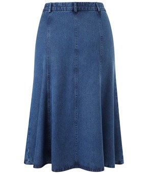 LADIES INDIGO CHAMBRAY PANELLED SKIRT - CC - Ninostyle
