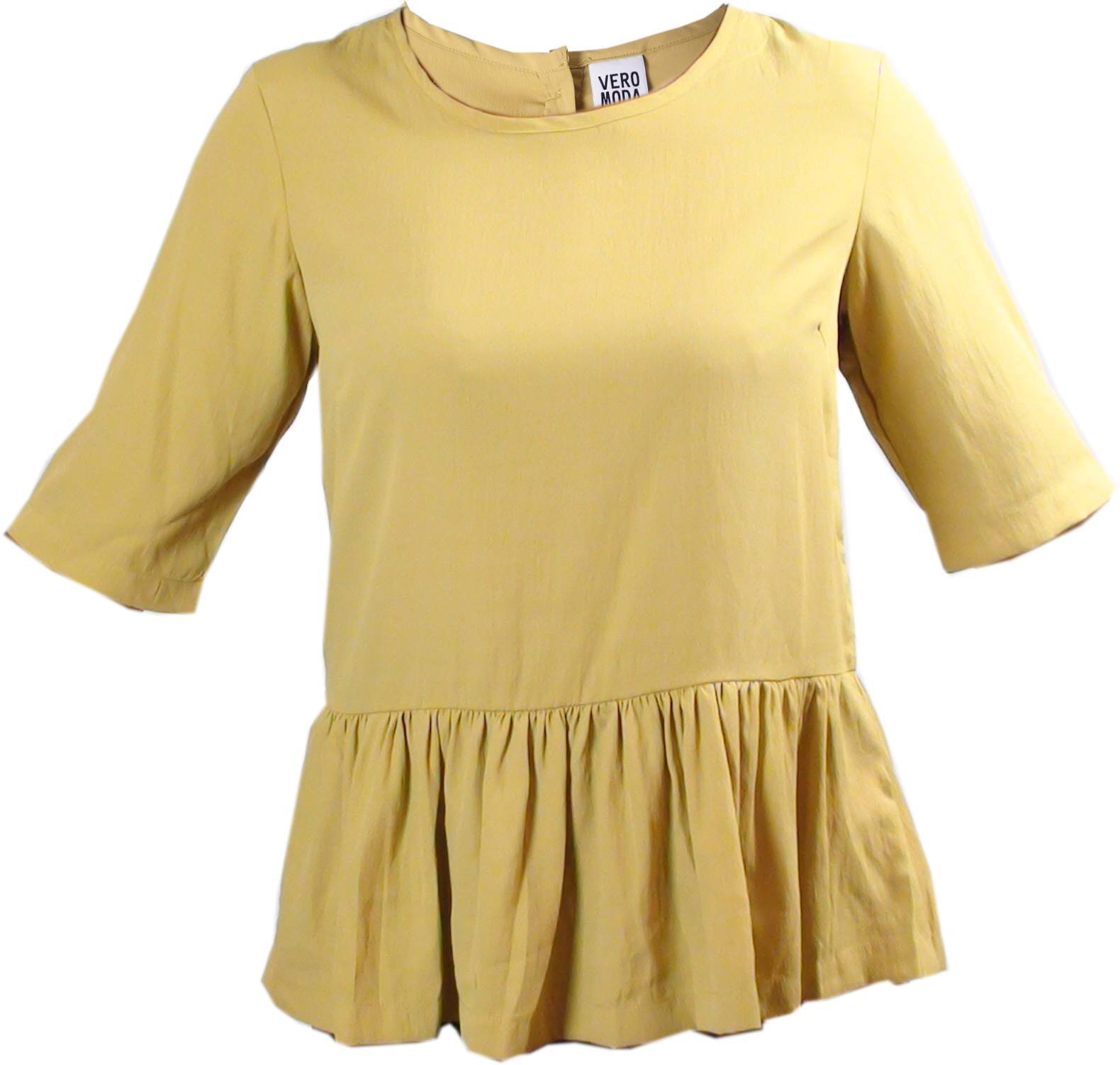 Yellow Button Through Back Peplum top - Vero Moda - Ninostyle