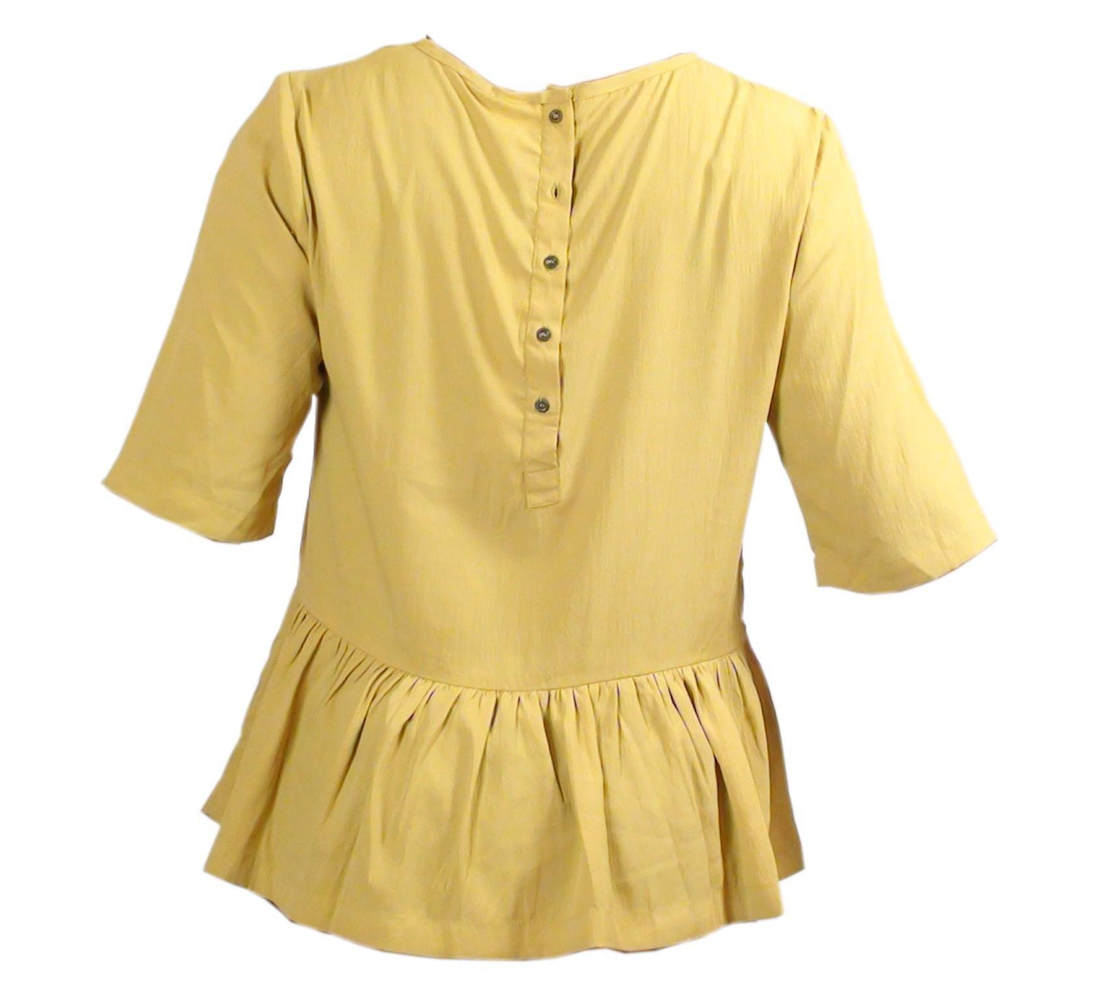 Yellow Button Through Back Peplum top - Vero Moda - Ninostyle